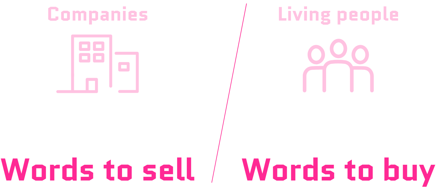 “Words to sell” and “Words to buy”